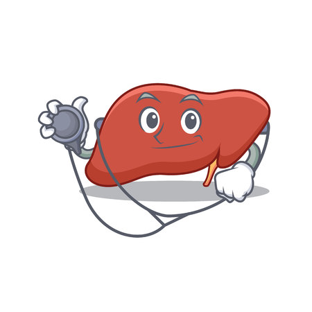 Doctor liver character cartoon style Vector illustration.のイラスト素材