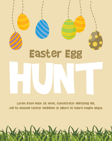 Happy easter egg celebration poster vector illustrationのイラスト素材