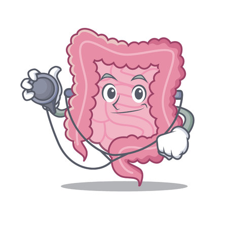 Doctor intestine character cartoon styleのイラスト素材