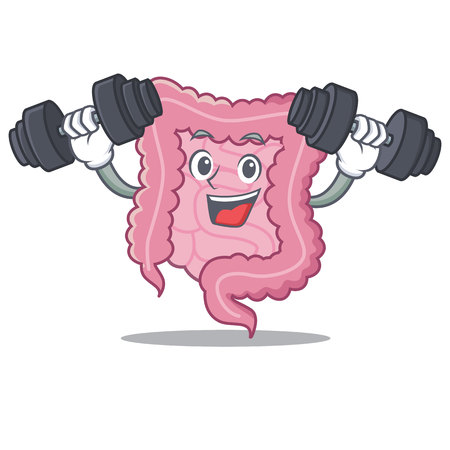 Fitness intestine character cartoon styleのイラスト素材