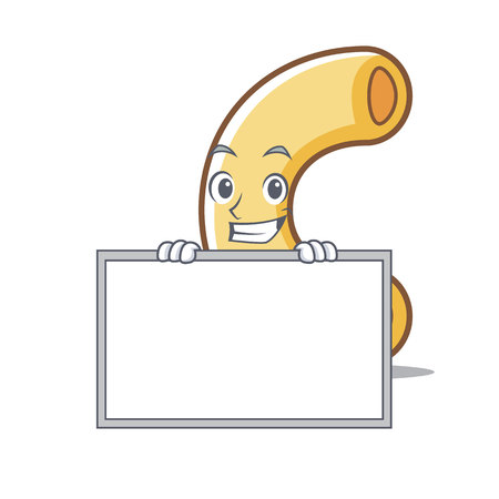 Grinning with board macaroni character cartoon styleのイラスト素材