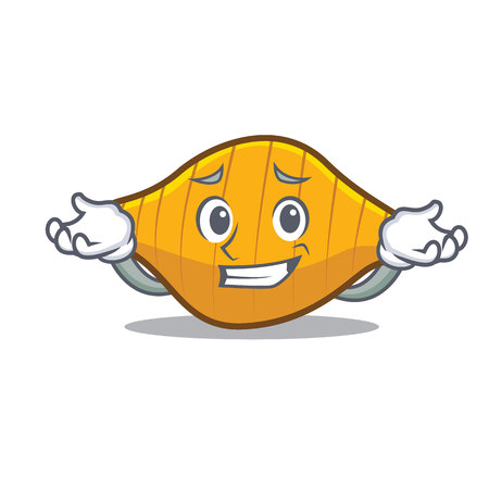 Grinning conchiglie pasta character cartoon vector illustrationのイラスト素材