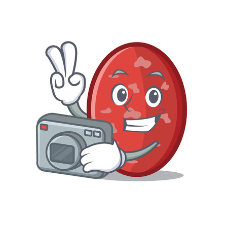 Photographer salami mascot cartoon styleのイラスト素材