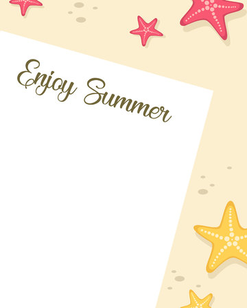 Happy summer day poster style isolated on plain background.のイラスト素材