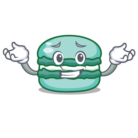 Grinning macaron character cartoon style vector illustrationのイラスト素材