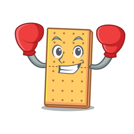 Boxing graham cookies character cartoon vector illustrationのイラスト素材