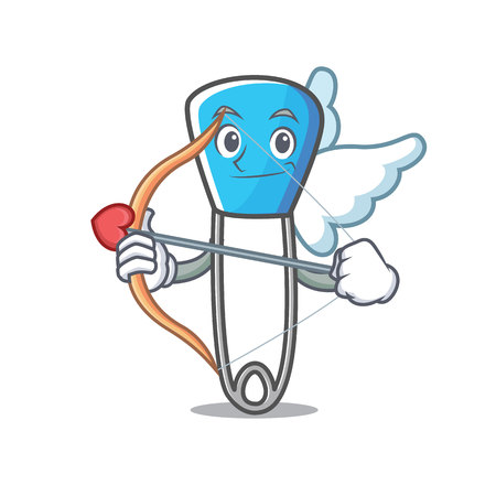 Cupid safety pin character cartoon vector illustrationのイラスト素材