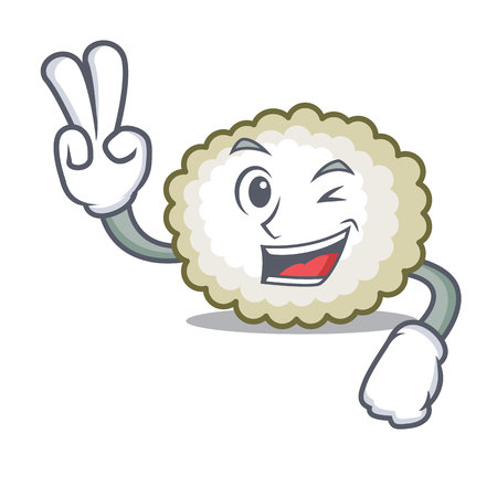 Two finger cotton ball character cartoon vector illiustrationのイラスト素材