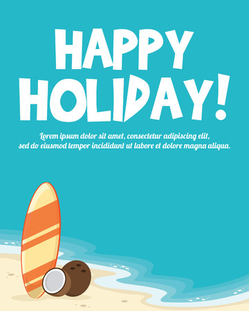 Summer holiday concept tropical vacation vector illustrationのイラスト素材