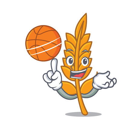 With basketball wheat caharacter cartoon style vector illustrationのイラスト素材