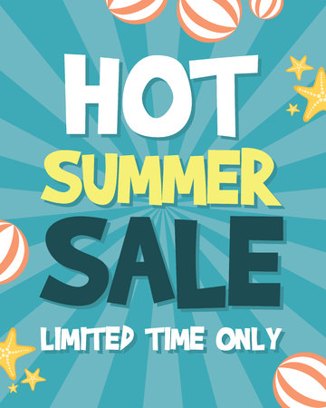 Summer sale background with family vector illustrationのイラスト素材