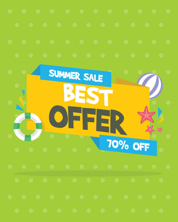 Summer sale banner birthday party vector illustrationのイラスト素材