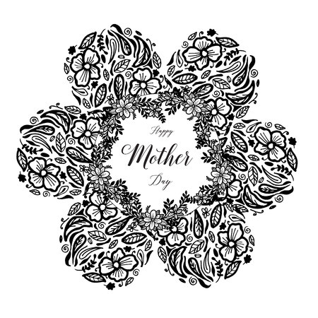 Happy mother day gretting card design vector illustrationのイラスト素材