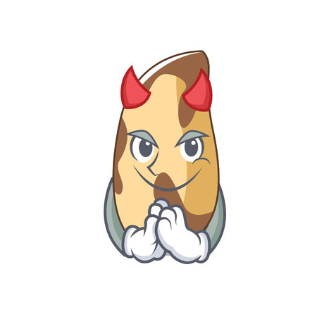 Devil brazil nut mascot cartoon vector illustrationのイラスト素材