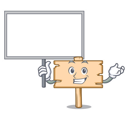 Bring board wooden board character cartoon vector illustrationのイラスト素材
