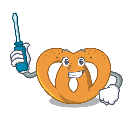 Automotive pretzel mascot cartoon style vector illustrationのイラスト素材