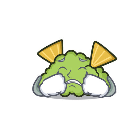 Crying guacamole mascot cartoon styleのイラスト素材