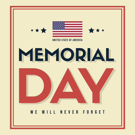 Happy memorial day stars and stripesのイラスト素材