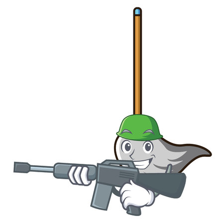 Army mop character cartoon style vector illustrationのイラスト素材