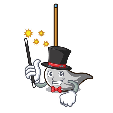 Magician mop mascot cartoon style vector illustrationのイラスト素材