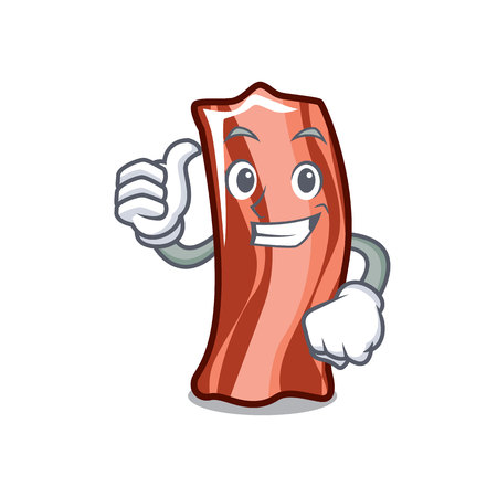 Thumbs up ribs character cartoon style vector illustrationのイラスト素材