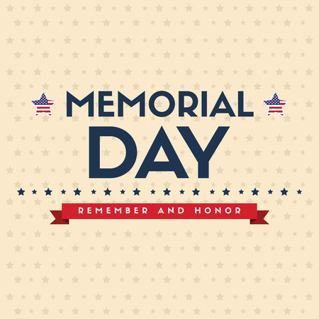 Happy memorial day background card vector illustrationのイラスト素材