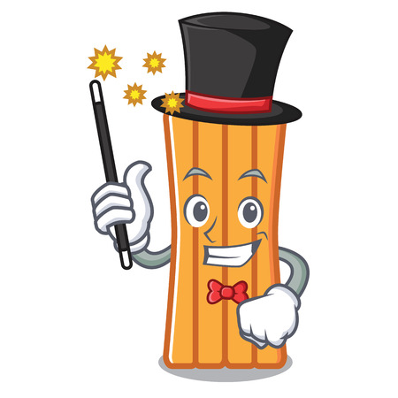 Magician air mattress mascot cartoonのイラスト素材