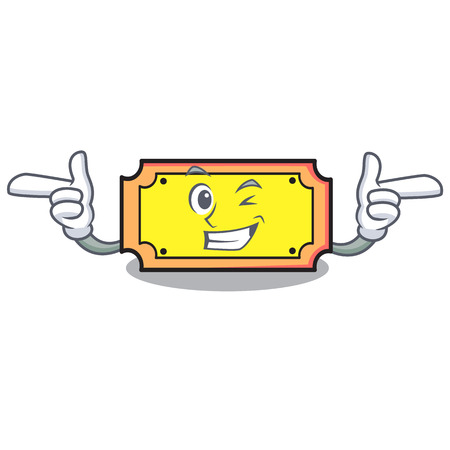 Wink ticket character cartoon styleのイラスト素材