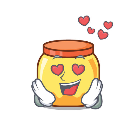 In love cream jar mascot cartoon vector illustrationのイラスト素材