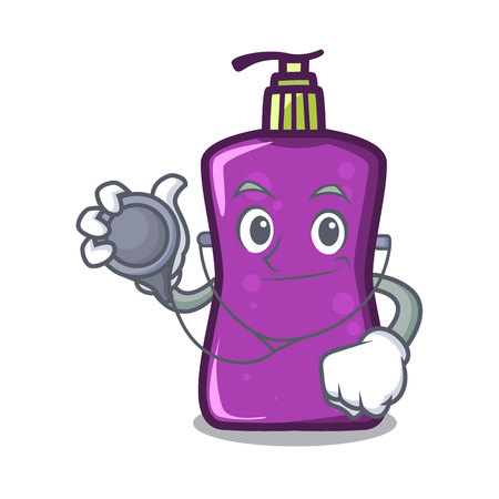 Doctor shampo character cartoon style vector illustrationのイラスト素材