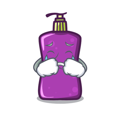 Crying shampo mascot cartoon style vector illustrationのイラスト素材