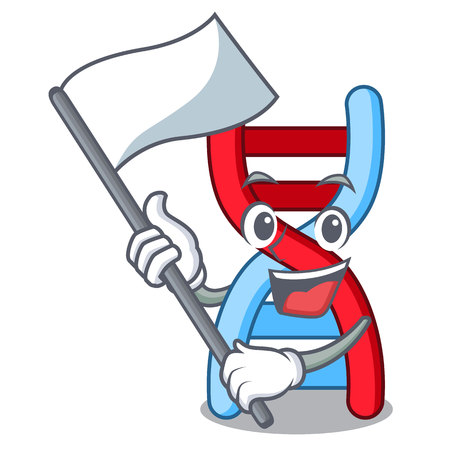 With flag dna molecule mascot cartoon vector illustrationのイラスト素材