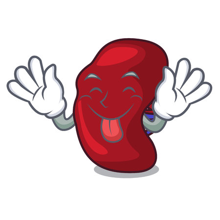 Tongue out spleen mascot cartoon styleのイラスト素材