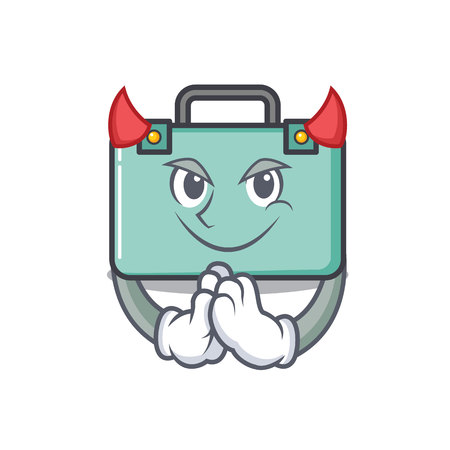 Devil suitcase mascot cartoon style vector illustrationのイラスト素材