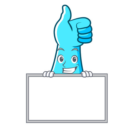 Grinning with board rubber gloves character cartoon vector illustrationのイラスト素材