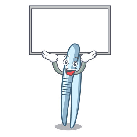 Up board tweezers character cartoon style vector illustrationのイラスト素材