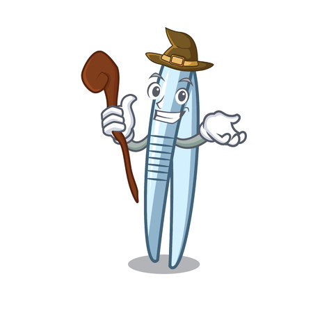 Witch tweezers mascot cartoon style vector illustrationのイラスト素材