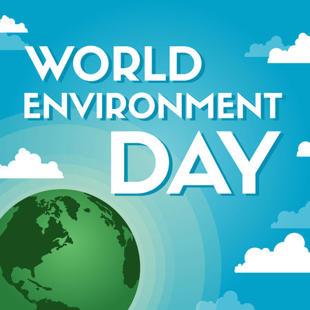 Word environment day poster treeのイラスト素材
