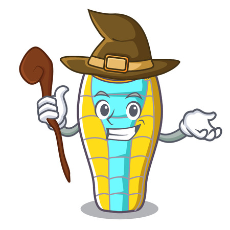 Witch sleeping bed mascot cartoonのイラスト素材