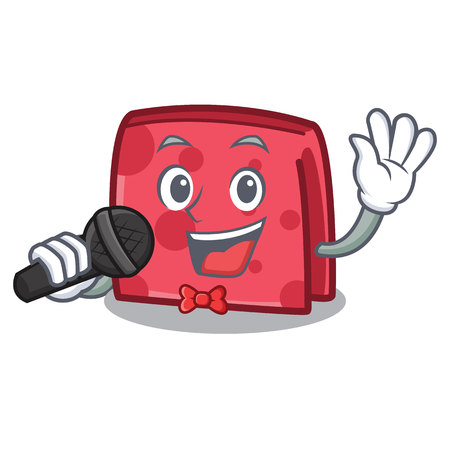 Singing napkin character cartoon style vector illustrationのイラスト素材