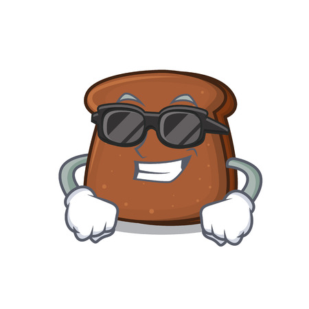 Super cool brown bread character cartoonのイラスト素材