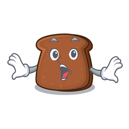 Surprised brown bread mascot cartoonのイラスト素材
