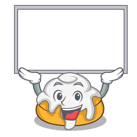 Up board cinnamon roll character cartoonのイラスト素材