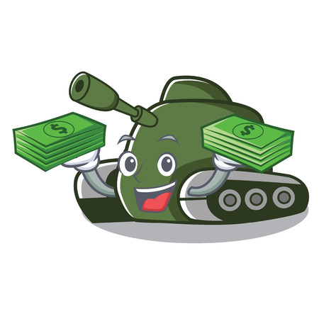 With money bag tank mascot cartoon style vector illustrationのイラスト素材
