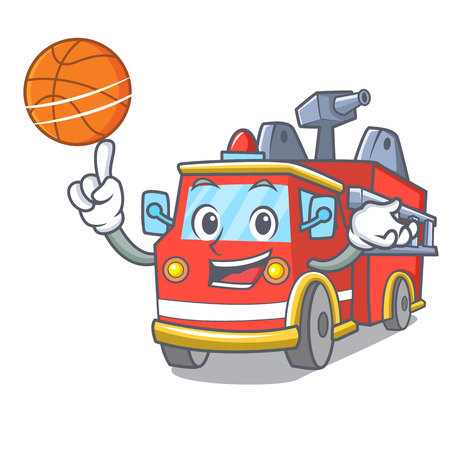 With basketball fire truck character cartoonのイラスト素材