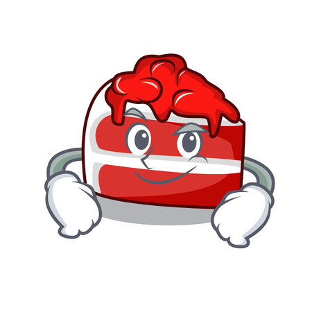 Smirking red velvet character cartoonのイラスト素材