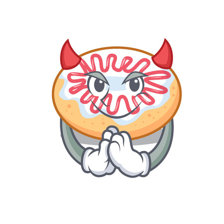 Devil jelly donut mascot cartoon vector illustrationのイラスト素材
