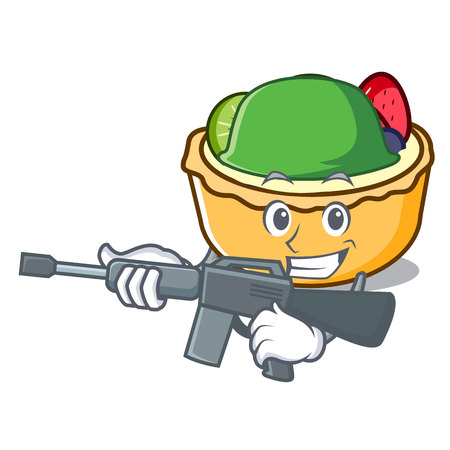 Army fruit tart character cartoon vector illustrationのイラスト素材