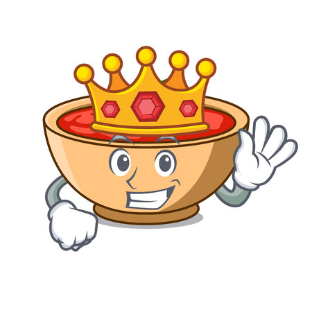 King tomato soup character cartoon vector illustrationのイラスト素材