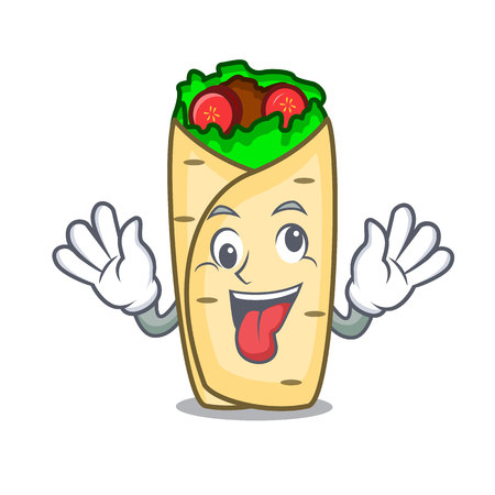 Crazy burrito mascot cartoon style vector illustrationのイラスト素材